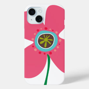 Fun Summer Pink Daisy Pop Flower Whimsical & Cute iPhone 15 Case