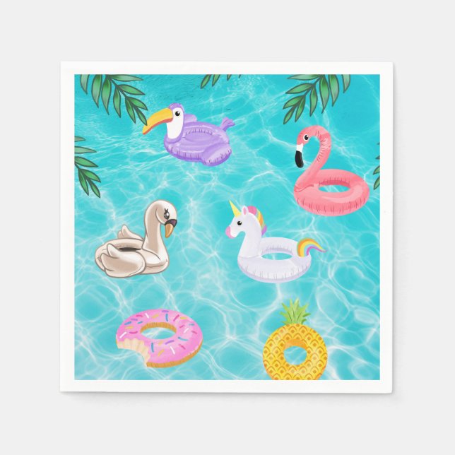 Fun Summer Pool Party Napkin (Front)