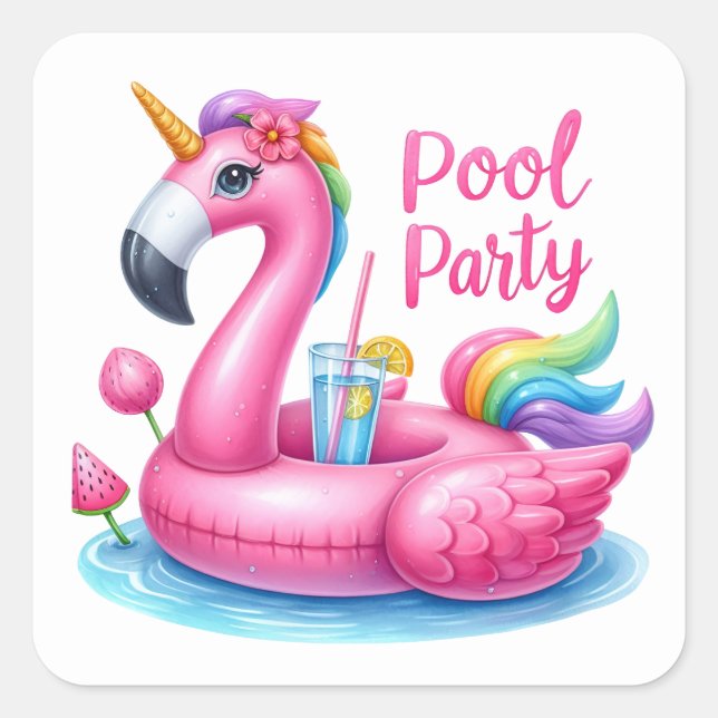 Fun  Summer  Pool Party Stickers (Front)