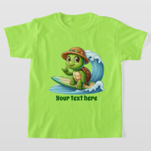 Fun Summer sea turtle add text girl T-Shirt