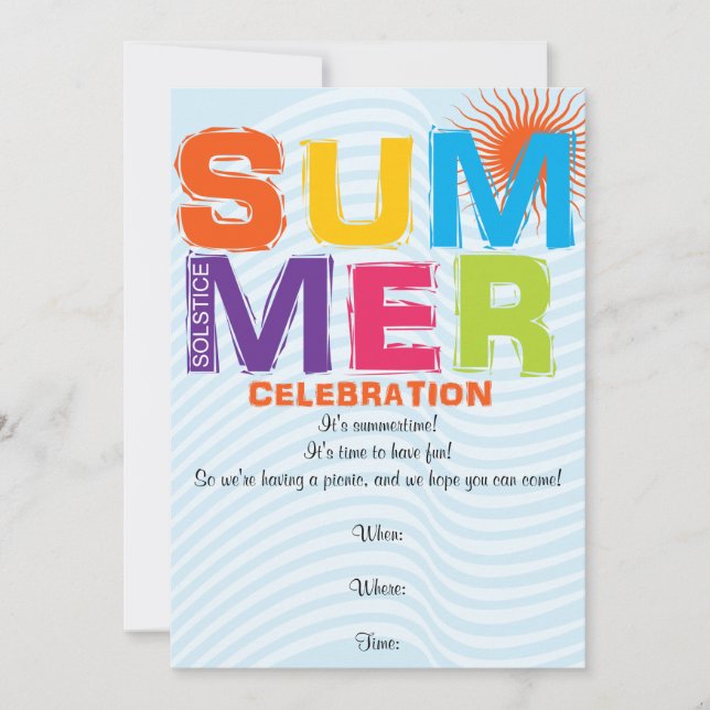 Fun Summer Solstice Invitation (Devant)
