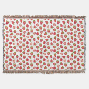 Fun Summer Strawberry Pattern Throw Blanket