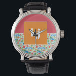 Fun Summer Stylish Monogram Watch<br><div class="desc">Colourful summer watercolors mixed with bold colour blocking and your monogram. Popping colours to add some cheer. Celebrate the vibrancy of summer with a captivating colour palette. These lively and enchanting hues blend harmoniously, evoking the joyous spirit of the season and creating a visually stunning ambiance. This monogram collection radiates...</div>