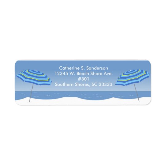 Fun Summer Tropical Beach Umbrella Custom Return Address Label