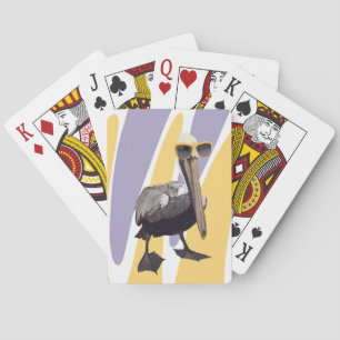 Fun Summer Vibes Pelican Bird Playing Cards