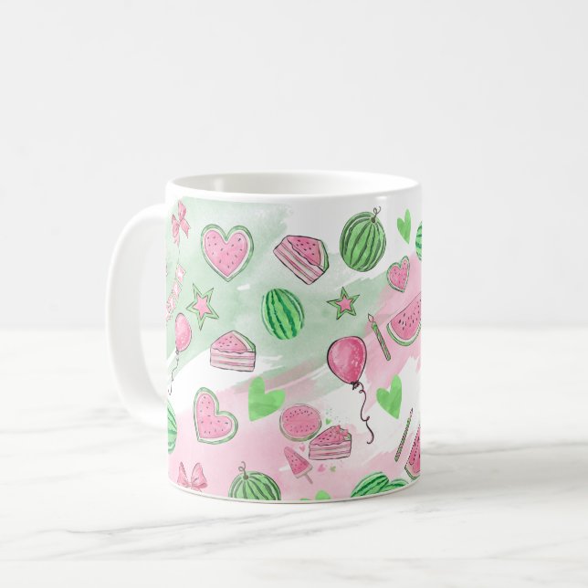Fun Summer Watermelon Coffee Mug (Front Left)