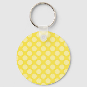Fun Summer Yellow Polka Dots on Yellow Gifts Keychain