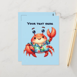 Fun Summertime customizable beach crab Postcard