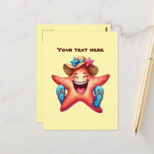 Fun Summertime customizable beach starfish Postcard