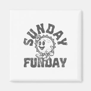 Fun Sunday Footll Funday Cute Vintage Sun  Magnet