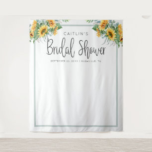 Fun Sunflower Bridal Shower Photo Booth Backdrop Tapestry