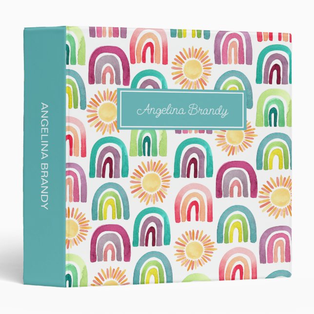 Fun Suns & Rainbows Back to School Kids Binder (Front/Spine)