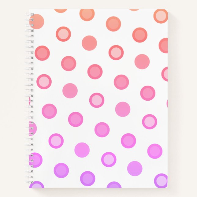 Fun Sunset Polka Dot Notebook (Front)