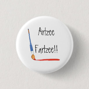 Fun Super Cute Artzee Fartzee Artist 1 Inch Round Button