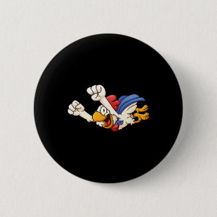 Fun Super Flying Chicken Funny Farm Gift Poultry K 2 Inch Round Button
