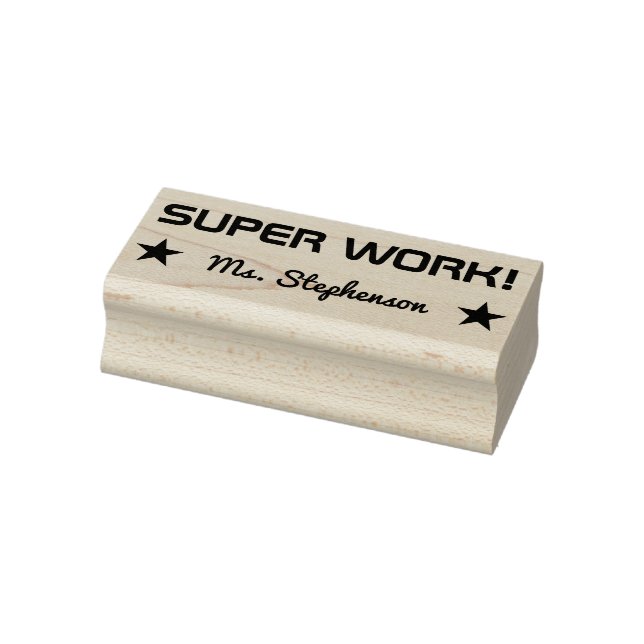 Fun "SUPER WORK!" Educator Rubber Stamp (Stamp)