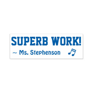 Fun "SUPERB WORK!" Acknowledgement Rubber Stamp