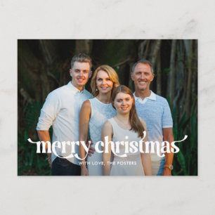 Fun Swash Modern Christmas Photo Card Postcard