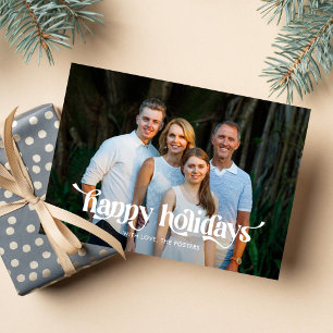 Fun Swash Modern Holiday Photo Card