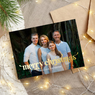 Fun Swash REAL FOIE Carte photo de Noël moderne