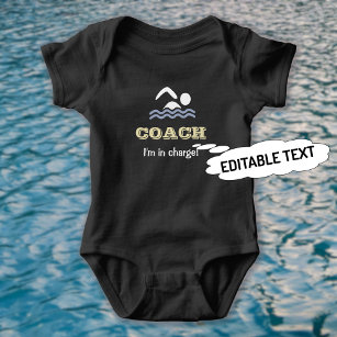Fun swimming coach custom name baby bodysuit