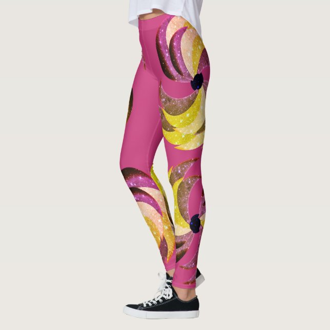 Fun Swirl Design leggings - Pink (Left)