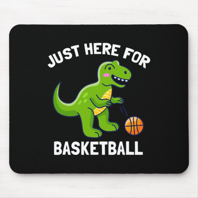 Fun T-rex Just Here For Bysketbyll Dinosaur  Mouse Pad (Front)