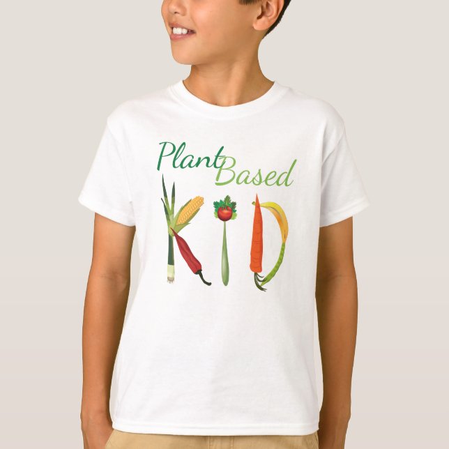 Fun t-shirt for a cute, plant-based kid! (Front)