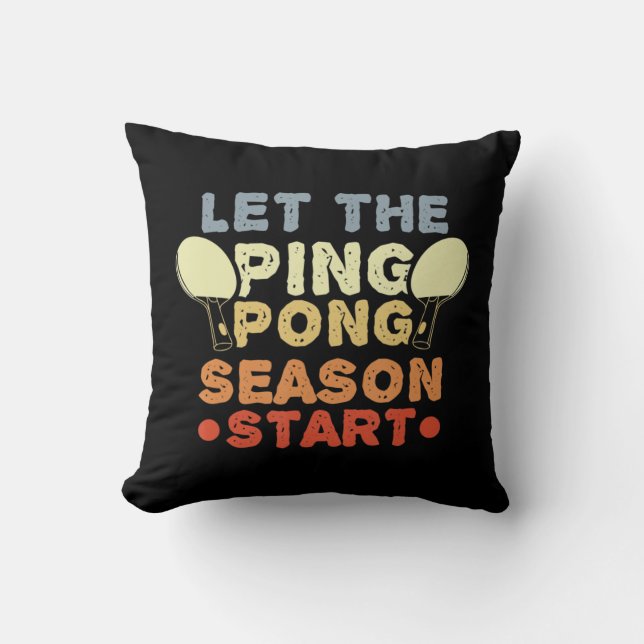 Fun Table Tennis Quote Jersey for Ping Pong Player Throw Pillow (Front)