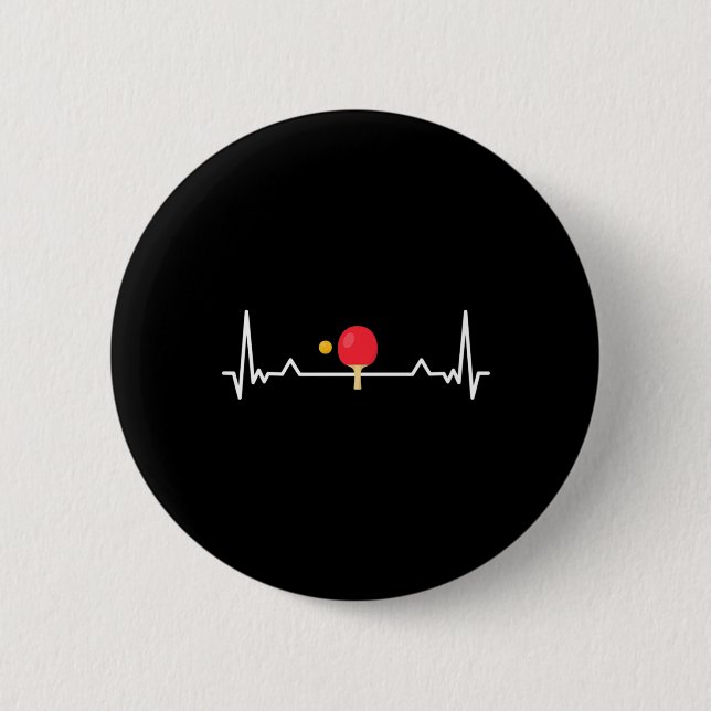 Fun Table Tennis Tee   2 Inch Round Button (Front)