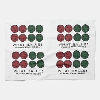 FUN TAKE ON A GREAT GAME BOCCE - WHAT BALLS! KITCHEN TOWEL