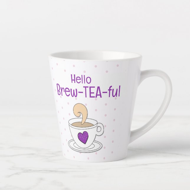 Fun Tea Puns Coffee Tea Lovers Latte Mug (Right)