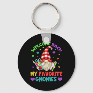 Fun Teacher Gnome Tee - Cute Welcome Back To Schoo Keychain