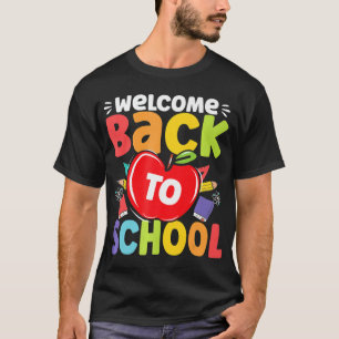 Fun Teachers Students Welcome Back To School Appl T-Shirt
