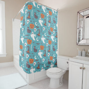 Fun Teal Doodle Halloween Pattern