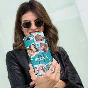 Fun Teal Family Photo Collage iPhone 11 Pro Case