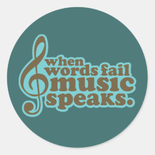 Fun Teal Music Speaks Musician Gift Classic Round Sticker