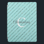 Fun Teal Turquoise Blue Glitter Stripes Monogram iPad Pro Cover<br><div class="desc">Fun Teal Turquoise Blue Glitter Stripes Monogram cover with turquoise teal faux glitter stripes and space for your custom monogram and name. Easy to customize with text, fonts, and colours. Created by Zazzle pro designer BK Thompson © exclusively for Cedar and String; please contact us if you need assistance, have...</div>