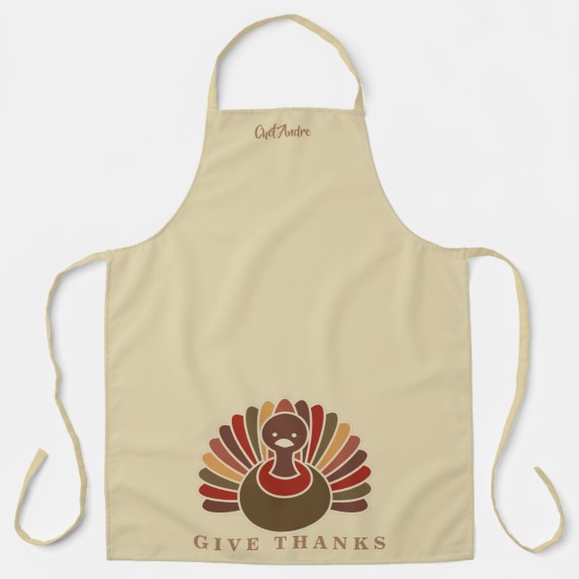 Fun Thanksgiving Turkey  Personalized Holiday Apron (Front)