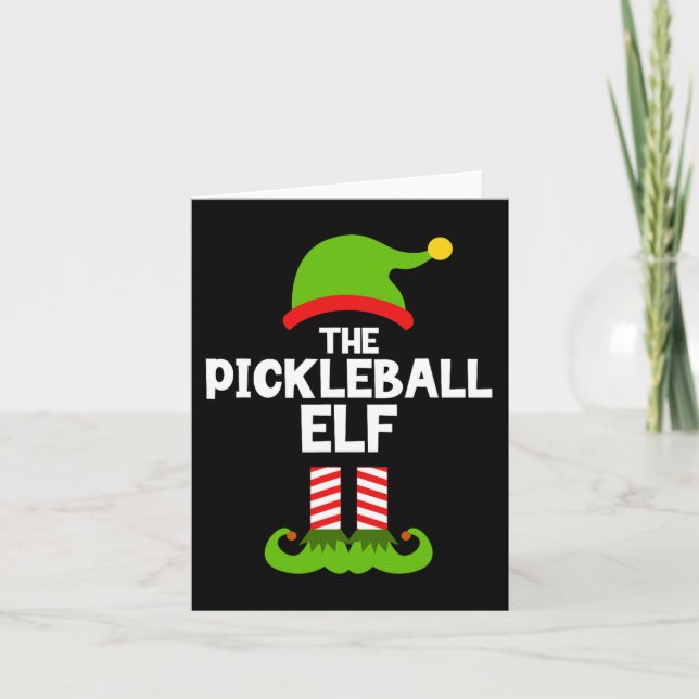 Fun The Pickleball Elf Christmas Matching Family P Card (Front)