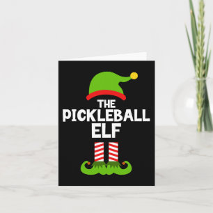 Fun The Pickleball Elf Christmas Matching Family P Card