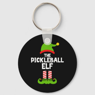 Fun The Pickleball Elf Christmas Matching Family P Keychain
