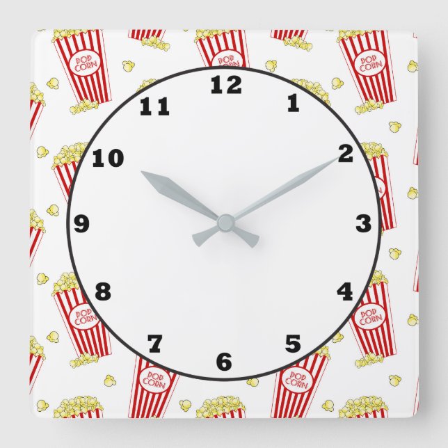 Fun Theatre popcorn patternhome decor clock (Front)
