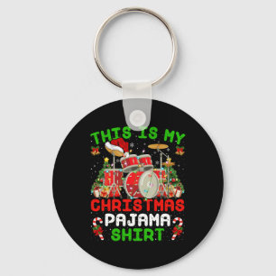 Fun This Is My Christmas Pajama Drum Kit Christmas Keychain