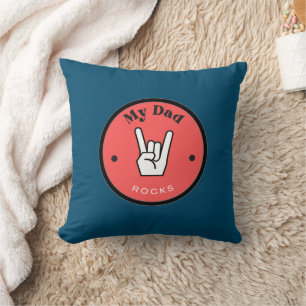Fun! Throw Pillow - My Dad ROCKS!