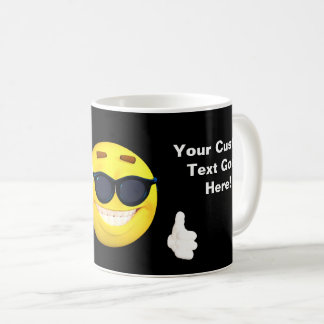 Fun Thumbs Up Emoji with Your Custom Text Coffee Mug