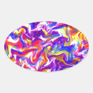 Fun Tie Dye Oval Sticker