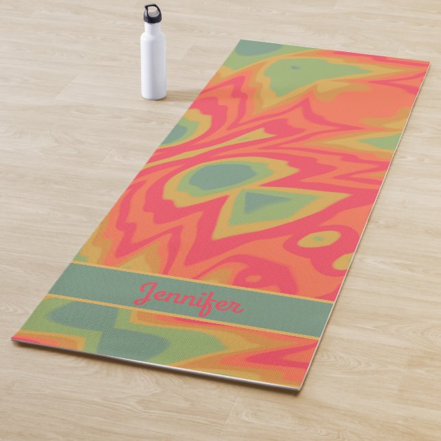 Fun Tie-Dyed Inspired Colourful Abstract  Yoga Mat (In Situ)