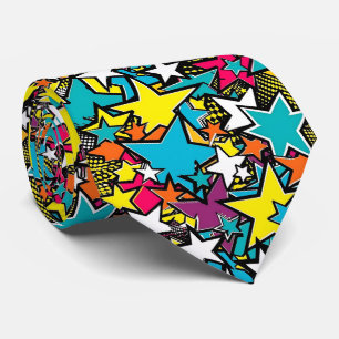 Fun tiled comic pop pattern tie