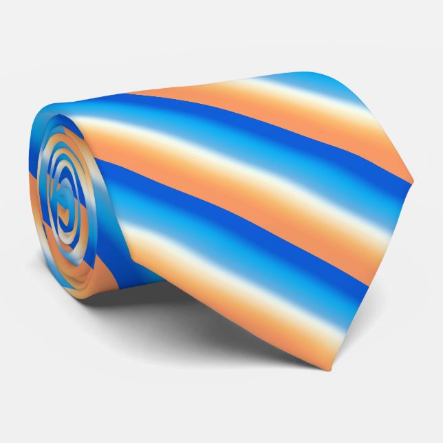 Fun Tiled Gradient pattern stripe Tie (Rolled)